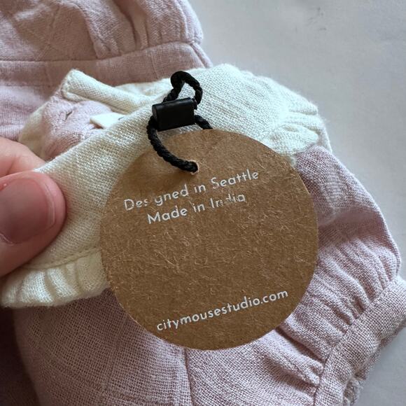 City Mouse Colorblock Romper - Soft Rose, 6-9 Months - NWT - Picture 6 of 6